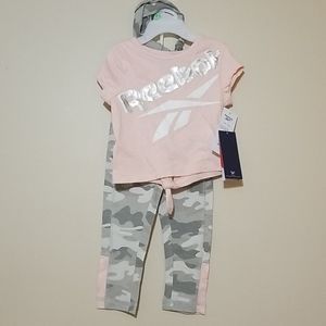 Reebok Kids pink camo outfit size 18M